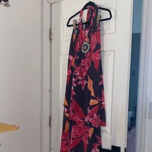 Venus Floral Halter Maxi Dress